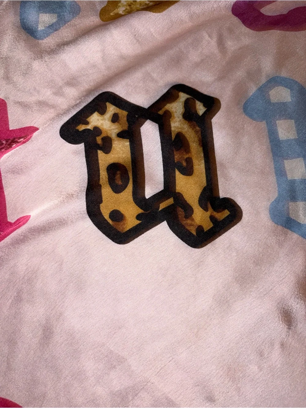 Juicy Couture Pink Glitter Logo Scarf with Gold Crown
